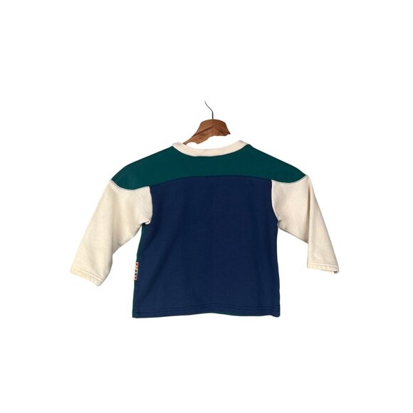 Vintage Mickey & Co Blue Jeans Workwear Fleece V Neck Sweater Toddler Sz. 4T - Picture 2 of 7